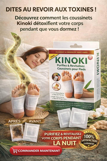 Patchs Kinoki pour Pieds – Rituel Détox & Bien-être de Nuit 🌿